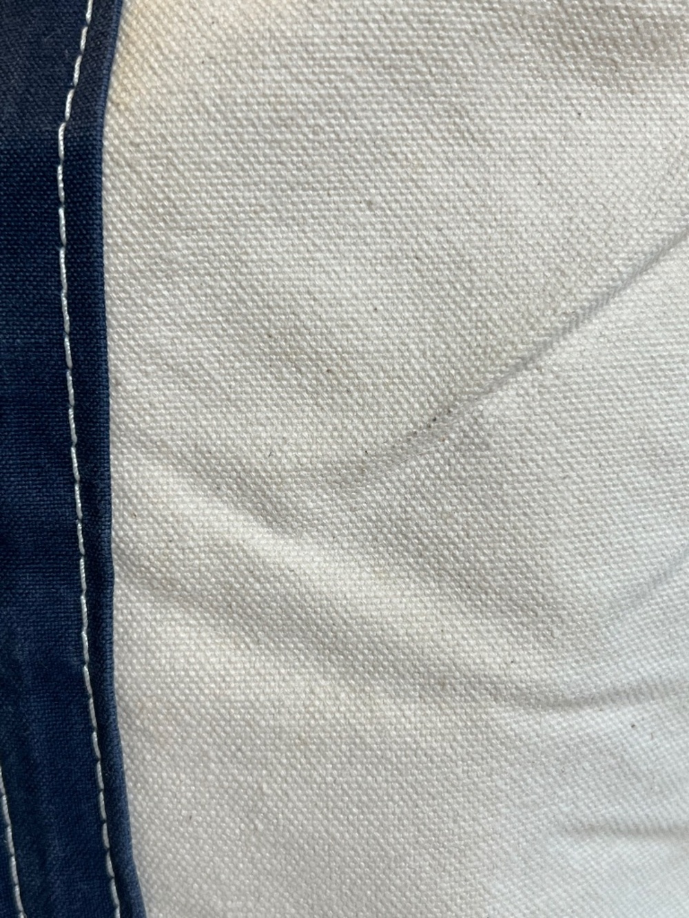 *FIRM PRICE* Vintage L.L. Bean Boat Tote Medium Navy /Natural Canvas Reg Handles - Picture 12 of 14